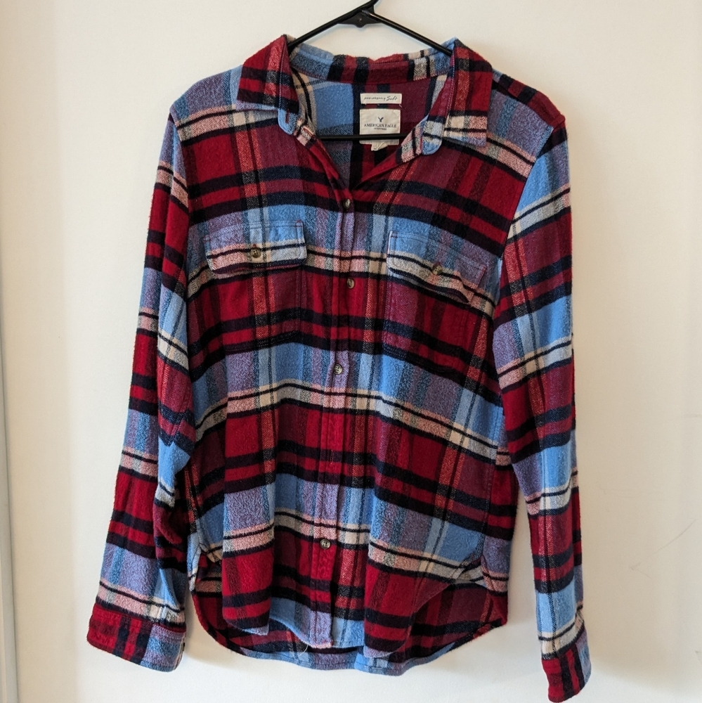 American Eagle super soft red and blue flannel